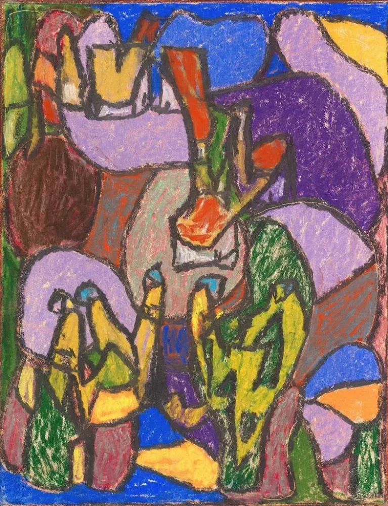 Tableau Figures sans titre - Adolf Hölzel | Reproduction