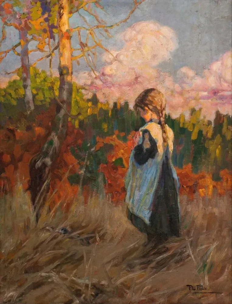 Tableau Fille dans un champ - Alberto Pl. Rubio | Reproduction