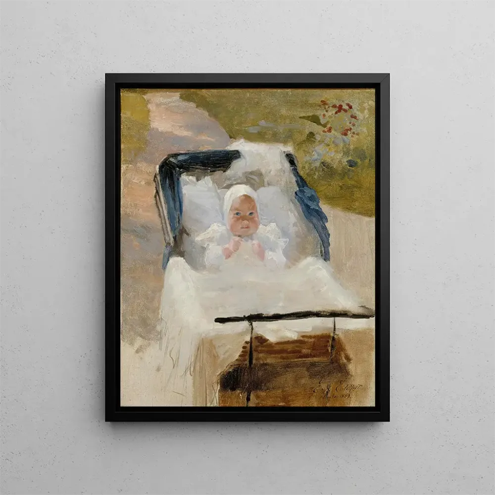 Tableau Le fils de l'artiste, Erik, dans une poussette - Albert Edelfelt | Reproduction