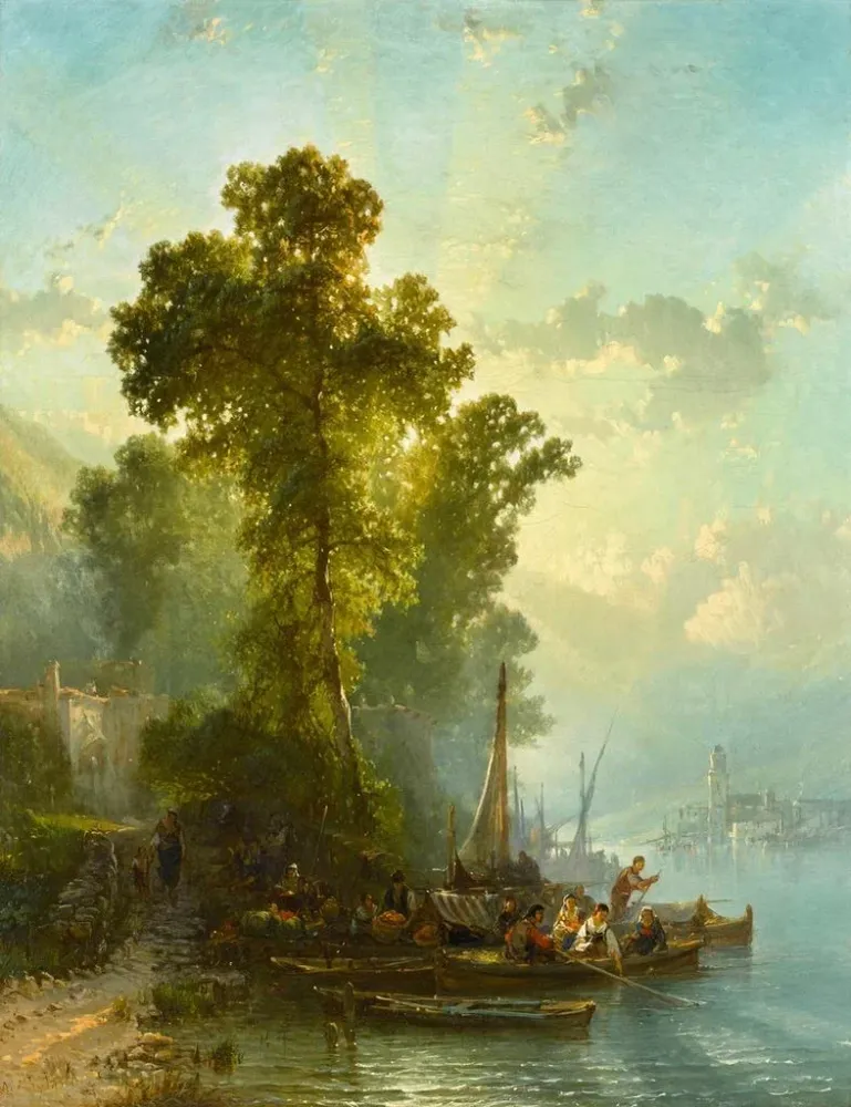 Tableau Fin de journée Maggiore - Alfred Eduard Agenor de Bylandt | Reproduction
