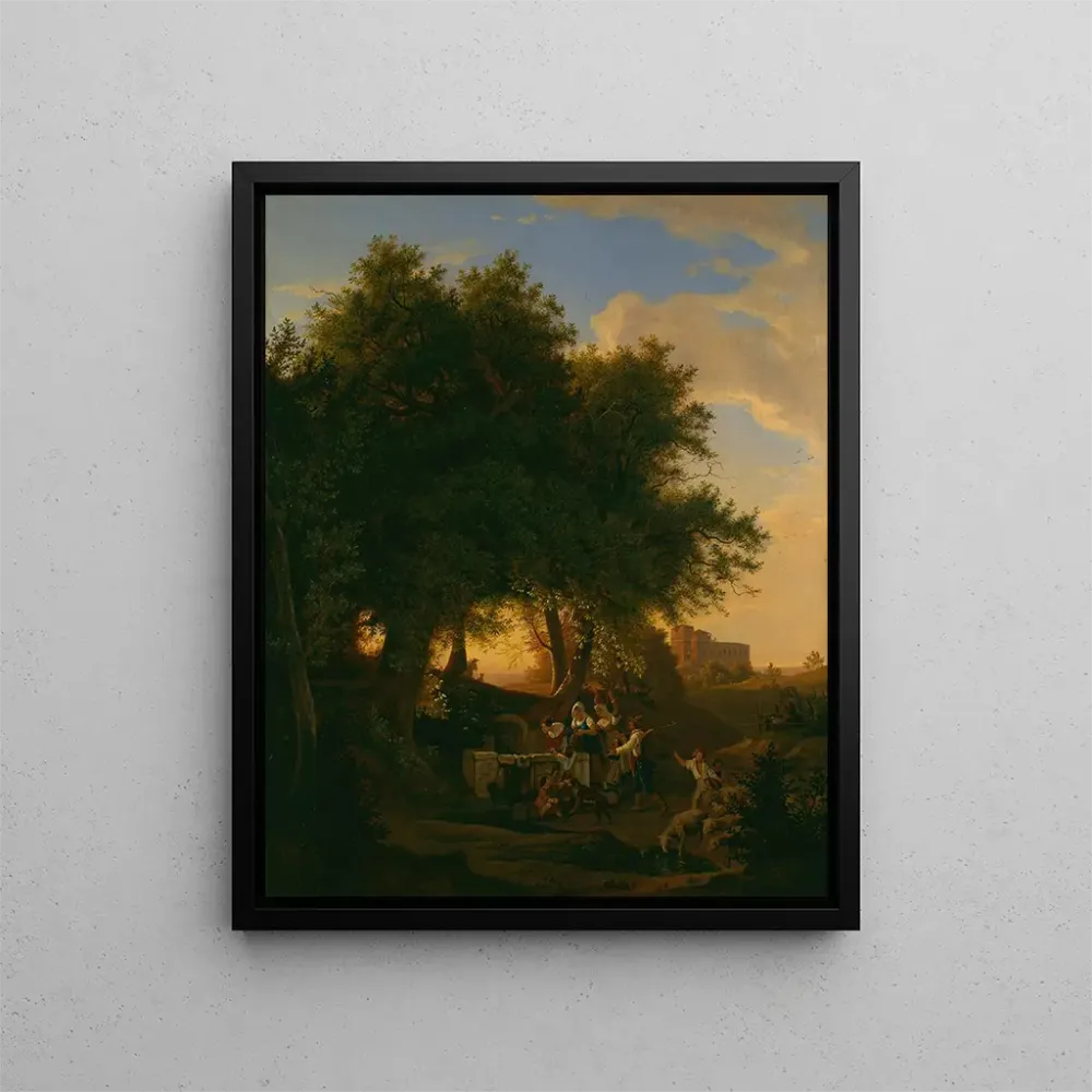 Tableau La fontaine de Grottaferrata - Adrian Ludwig Richter | Reproduction