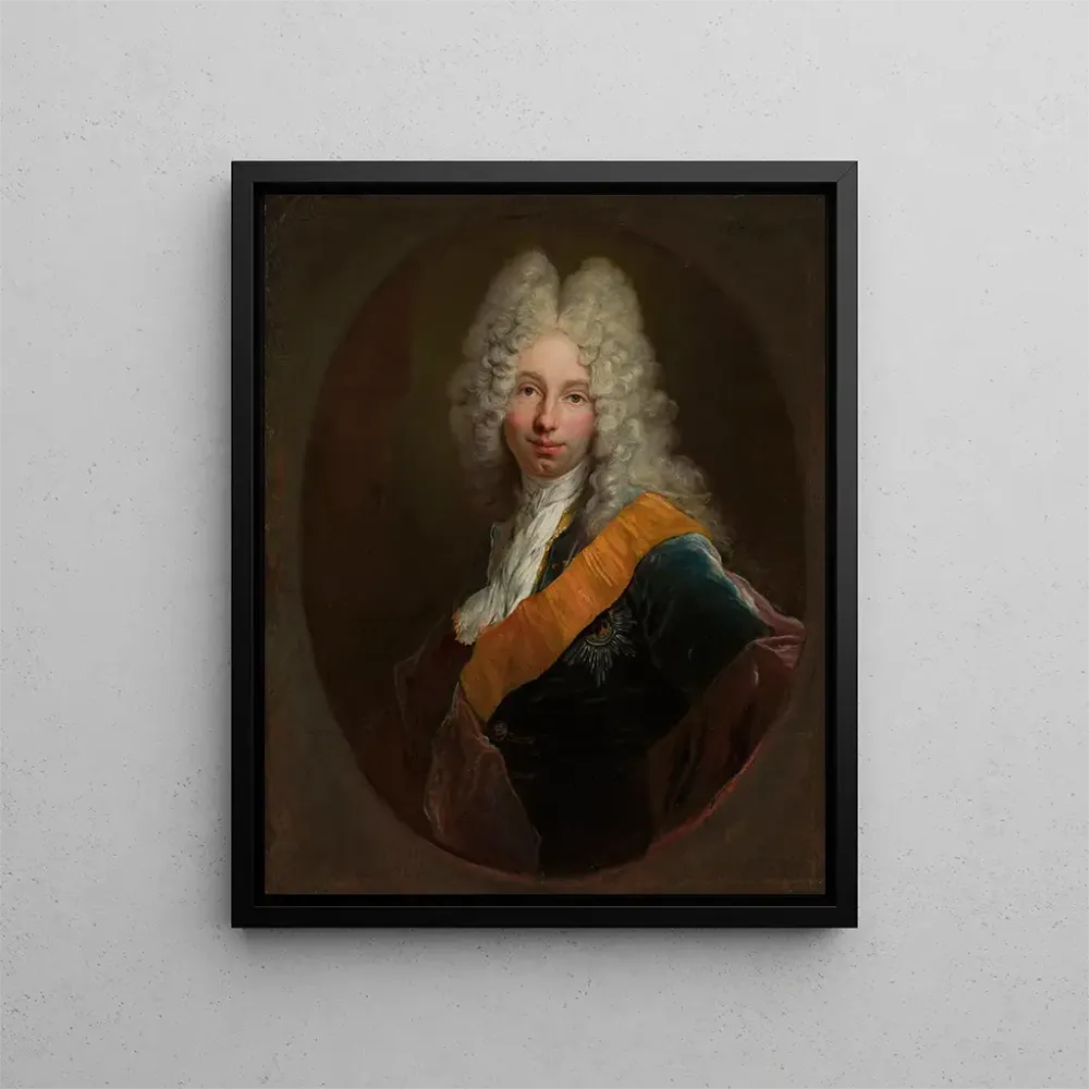 Tableau Friedrich Wilhelm Kettler 1692-1711 Portrait d'un homme portant une perruque et décoré de l'Ordre de l'Aigle noir...