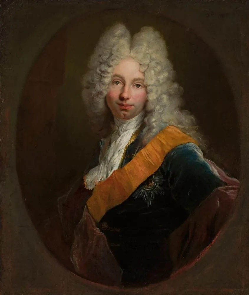 Tableau Friedrich Wilhelm Kettler 1692-1711 Portrait d'un homme portant une perruque et décoré de l'Ordre de l'Aigle noir...