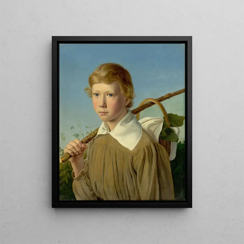 Tableau Garçon avec une canne - Adolf Senff | Reproduction