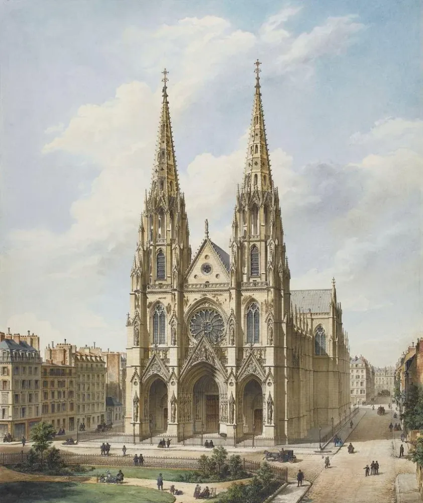 Tableau Église Sainte - Clotilde à Paris - Max Berthelin | Reproduction