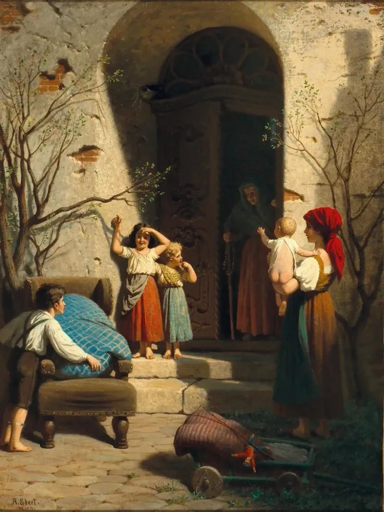 Tableau La guérison des grands-mères après une maladie - Anton Ebert | Reproduction