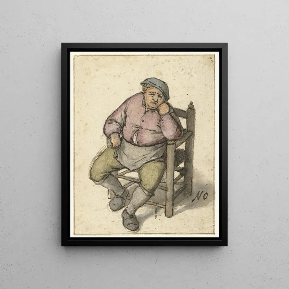 Tableau Homme assis avec une pipe - Adriaen van Ostade | Reproduction
