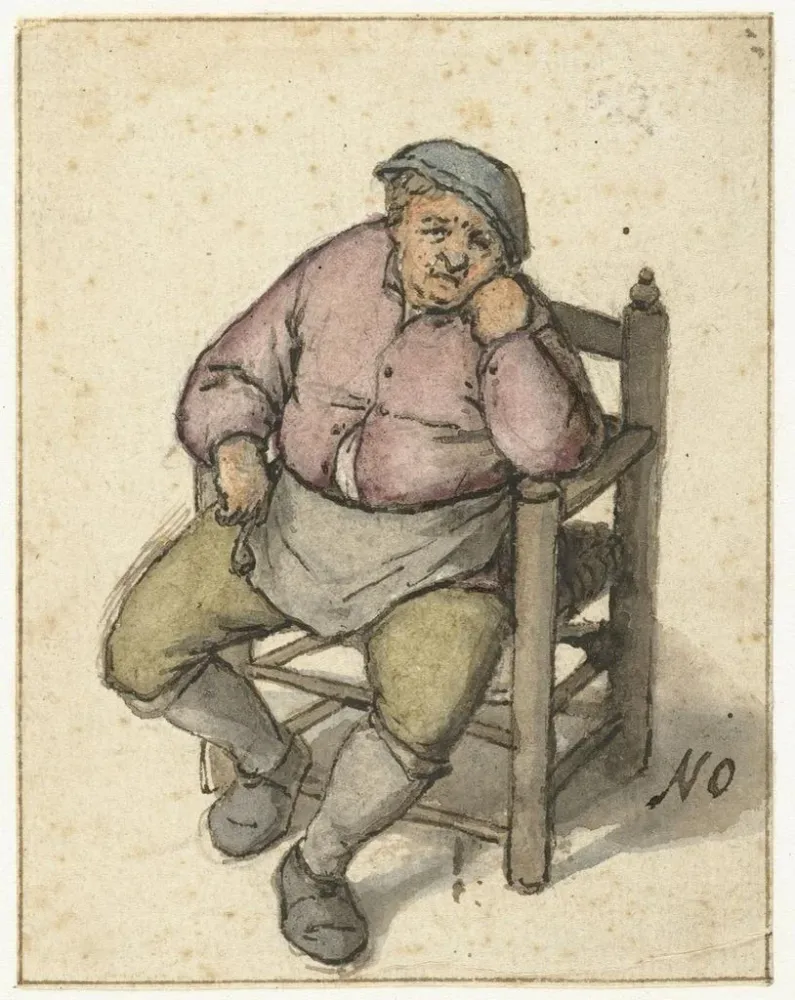 Tableau Homme assis avec une pipe - Adriaen van Ostade | Reproduction