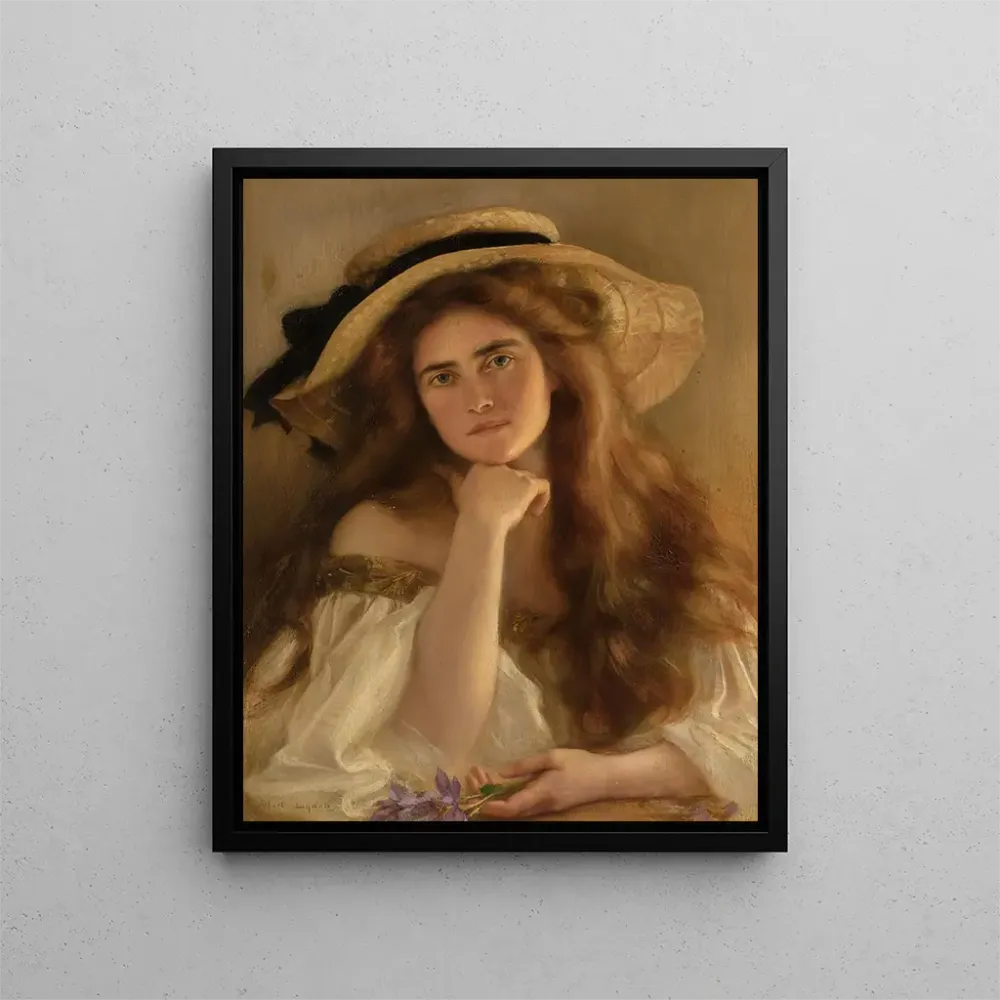Tableau Jeune femme portant un grand chapeau - Albert Lynch | Reproduction