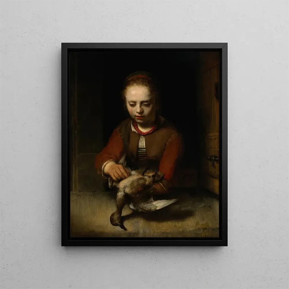 Tableau Jeune fille plumant un canard - Barent Fabritius | Reproduction