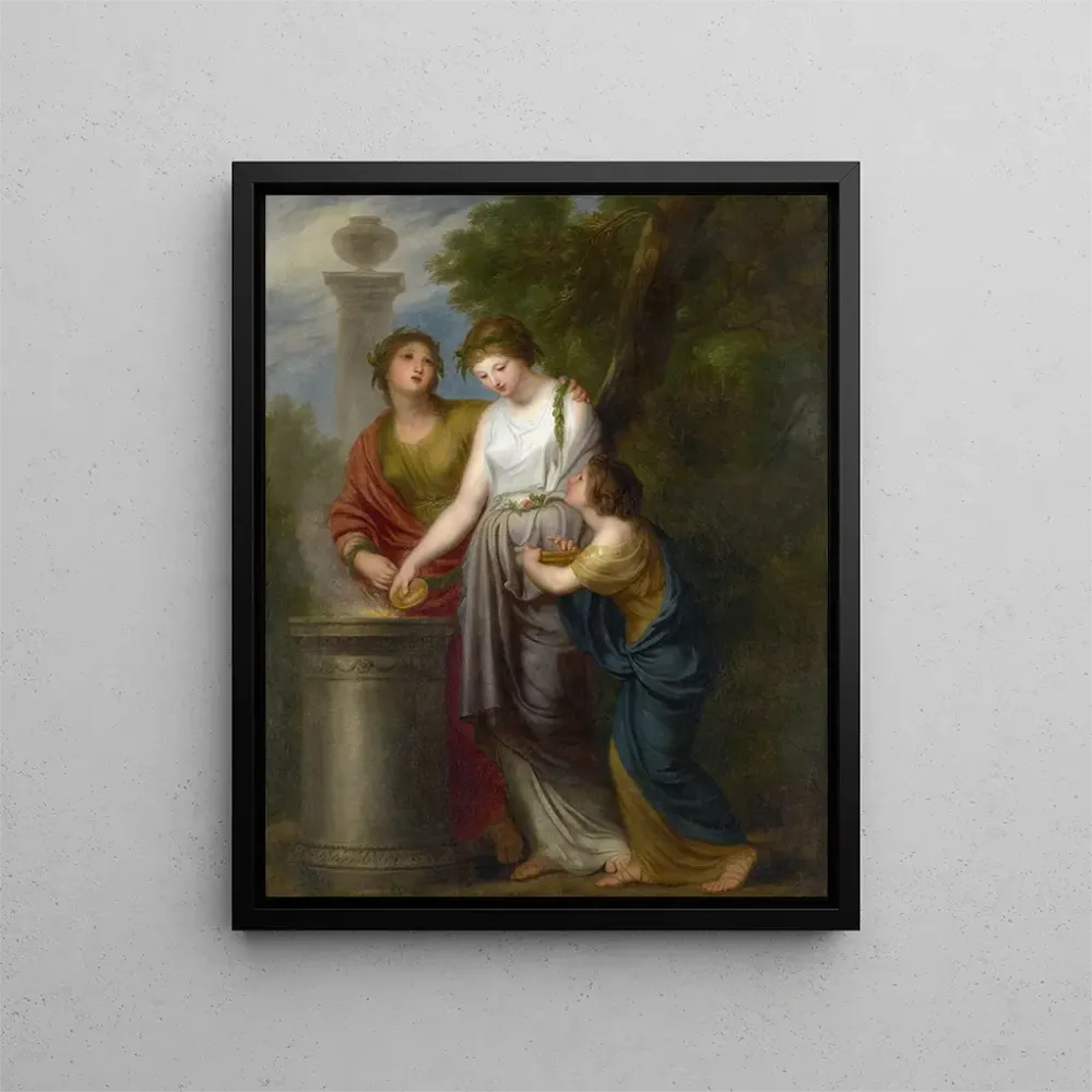 Tableau Jeunes femmes devant un autel sacrificiel - Andries Cornelis Lens | Reproduction