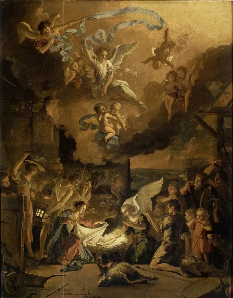 Tableau L'Adoration des bergers - Abraham Hondius | Reproduction
