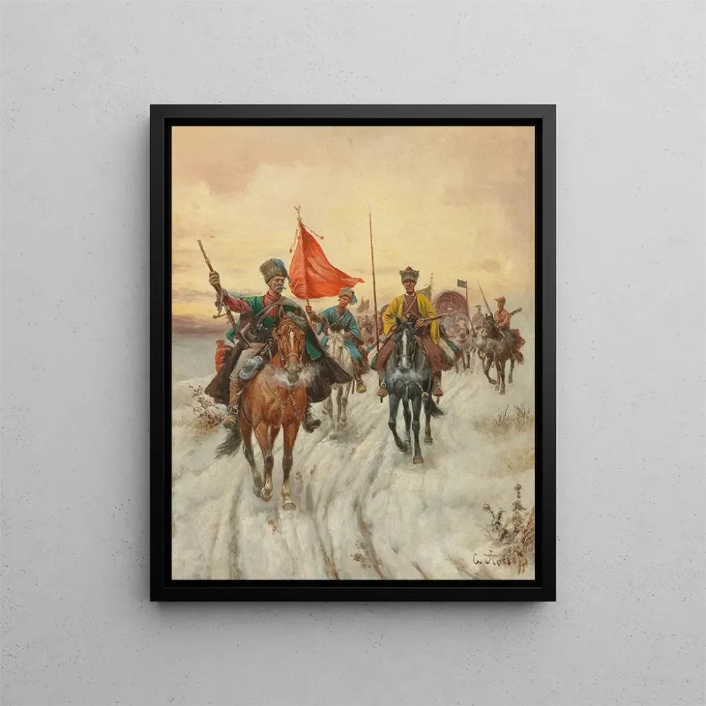 Tableau L'Escorte - Adolf Baumgartner-Stoiloff | Reproduction