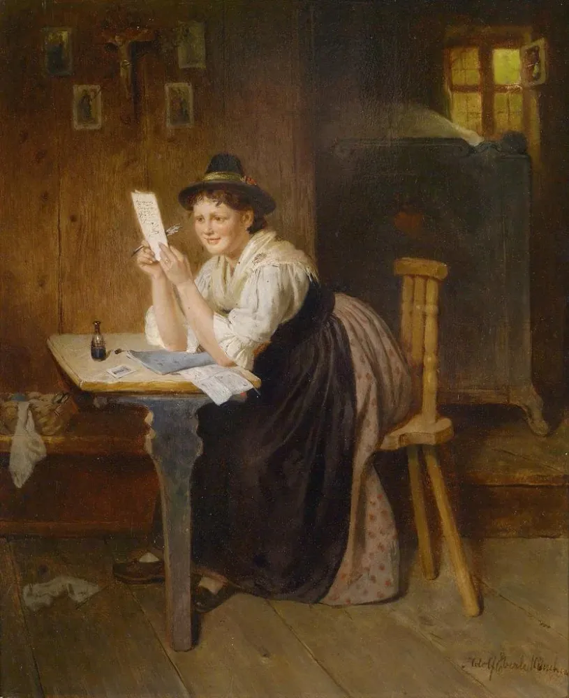 Tableau La lettre réussie - Adolf Eberle | Reproduction