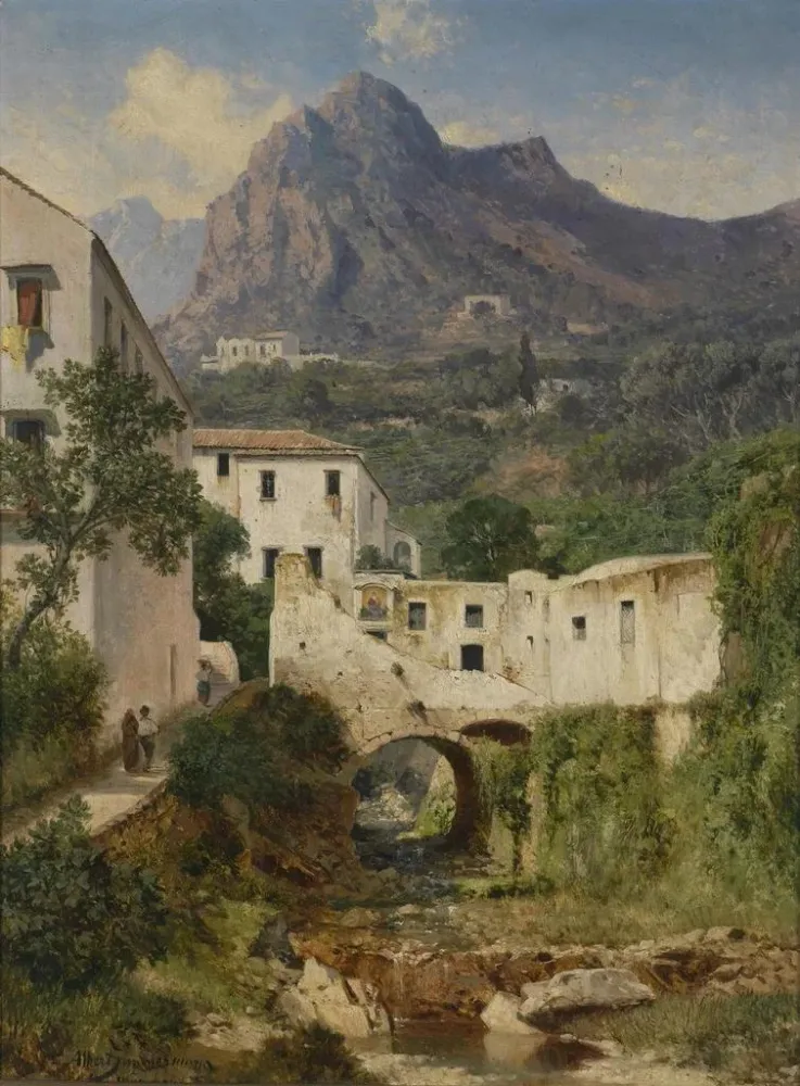 Tableau Mill Valley près d'Amalfi - Albert Zimmermann | Reproduction
