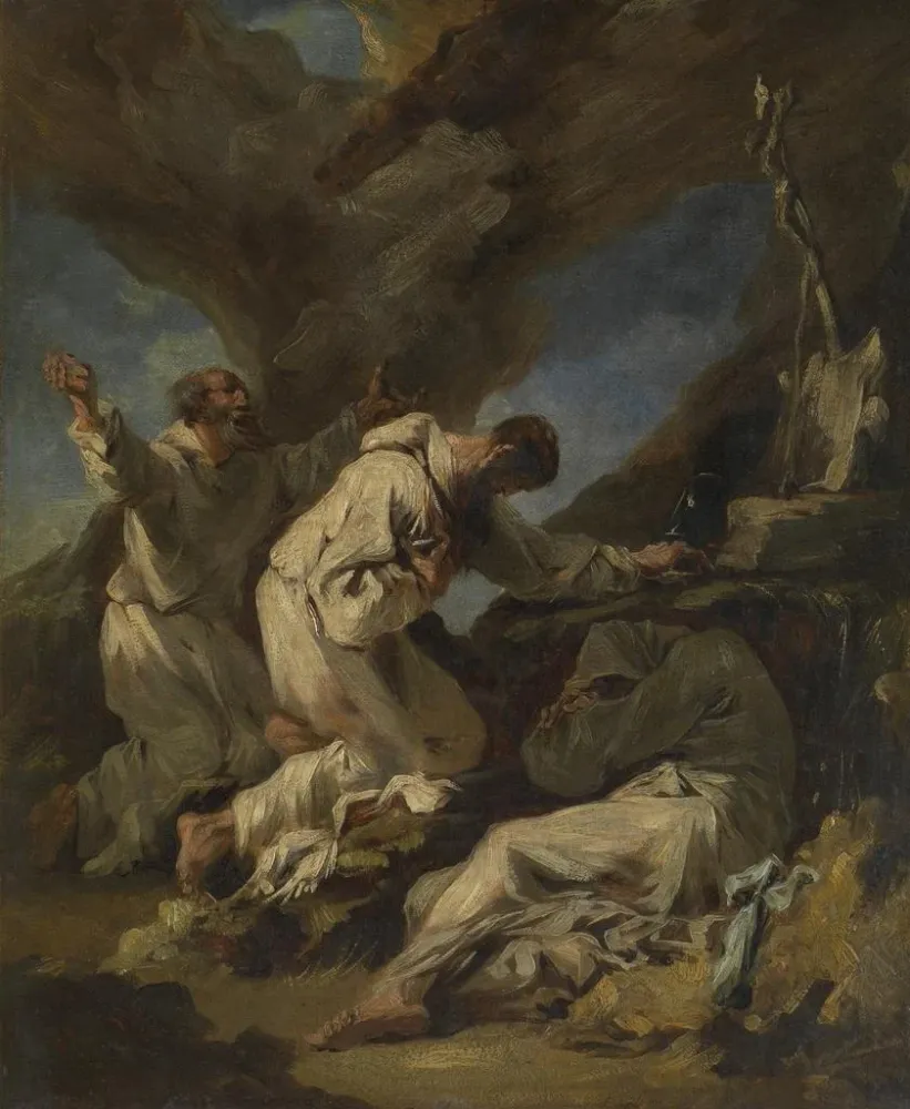 Tableau Moines en prière - Alessandro Magnasco | Reproduction