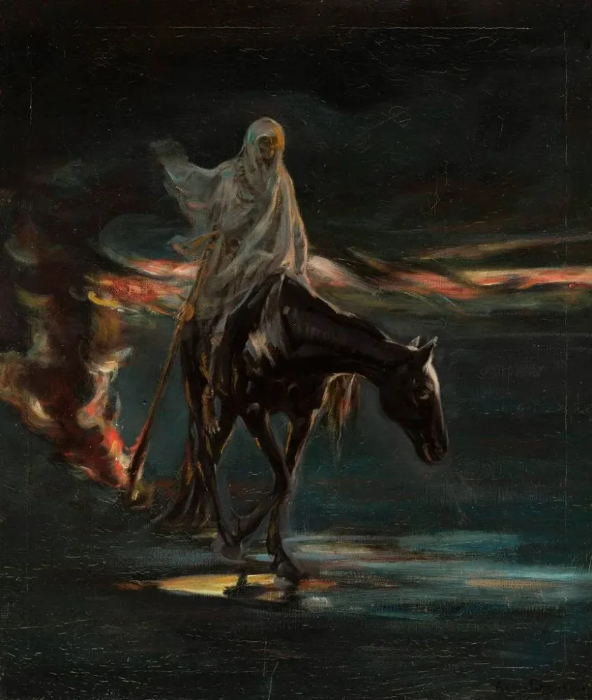 Tableau Mort et conflagration section centrale du triptyque Désastre - Adam Chmielowski | Reproduction