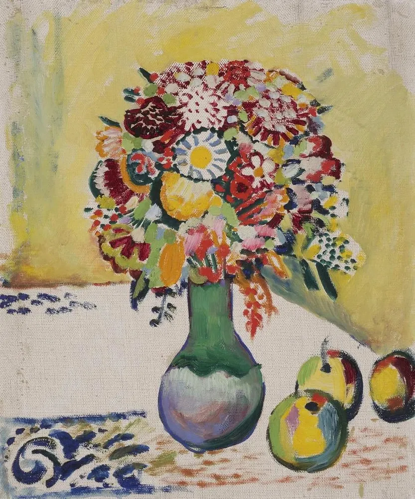 Tableau Nature morte aux fleurs et aux trois pommes - August Macke | Reproduction