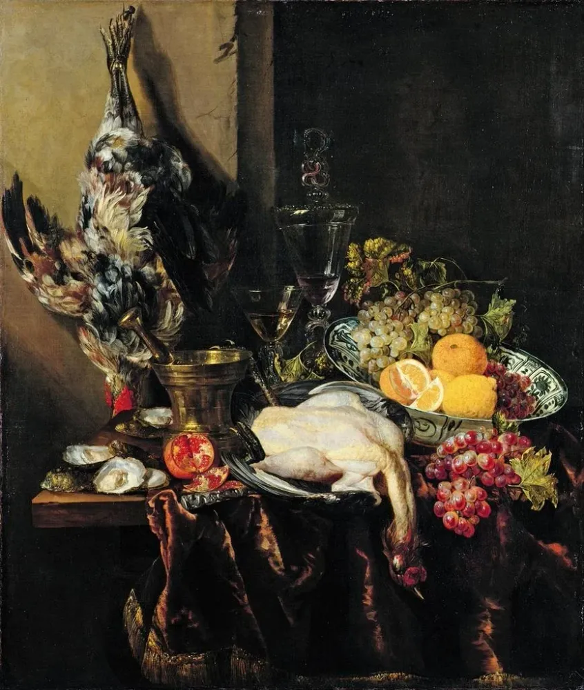 Tableau Nature morte avec des fruits et des volailles - Abraham van Beijeren | Reproduction
