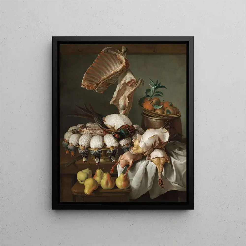 Tableau Nature morte avec viande de gibier et fruits habillés - Alexandre François Desportes | Reproduction