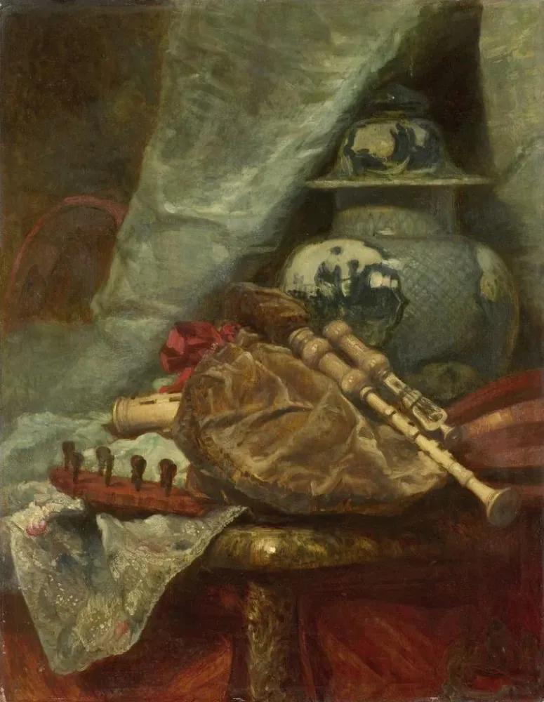 Tableau Nature morte à la cornemuse - Adolphe Mouilleron | Reproduction