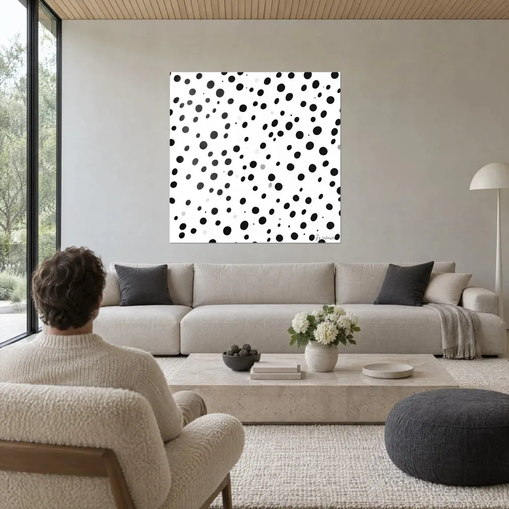 Tableau Nuit Ponctuée - édition tacheté noir et blanc