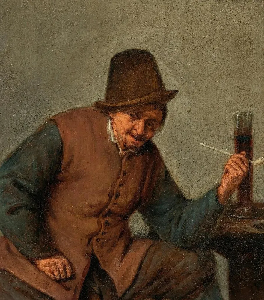 Tableau Un paysan fumant - Adriaen van Ostade | Reproduction