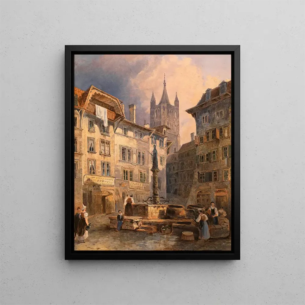 Tableau Place de Palud à Lausanne - Adalbert Stifter | Reproduction