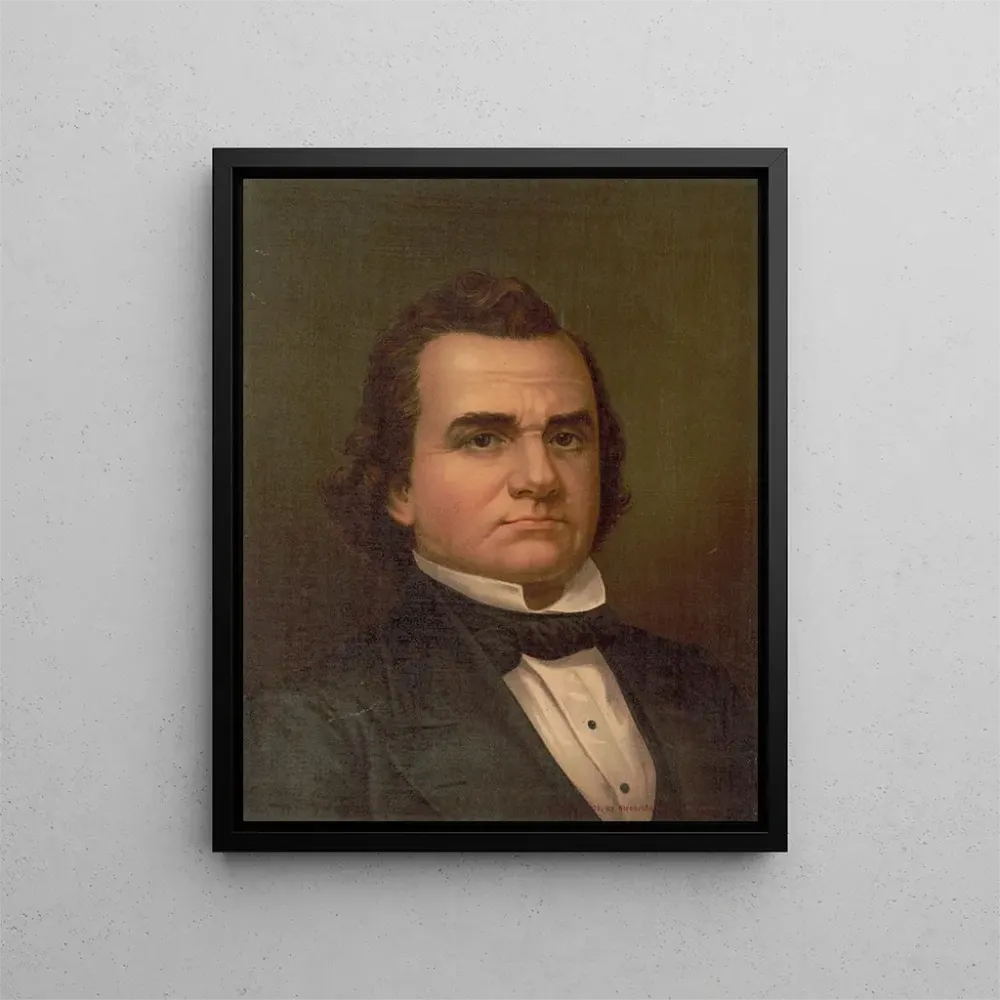 Tableau Portrait en buste de Stephen . Douglas de face - Strobridge Co Lith | Reproduction
