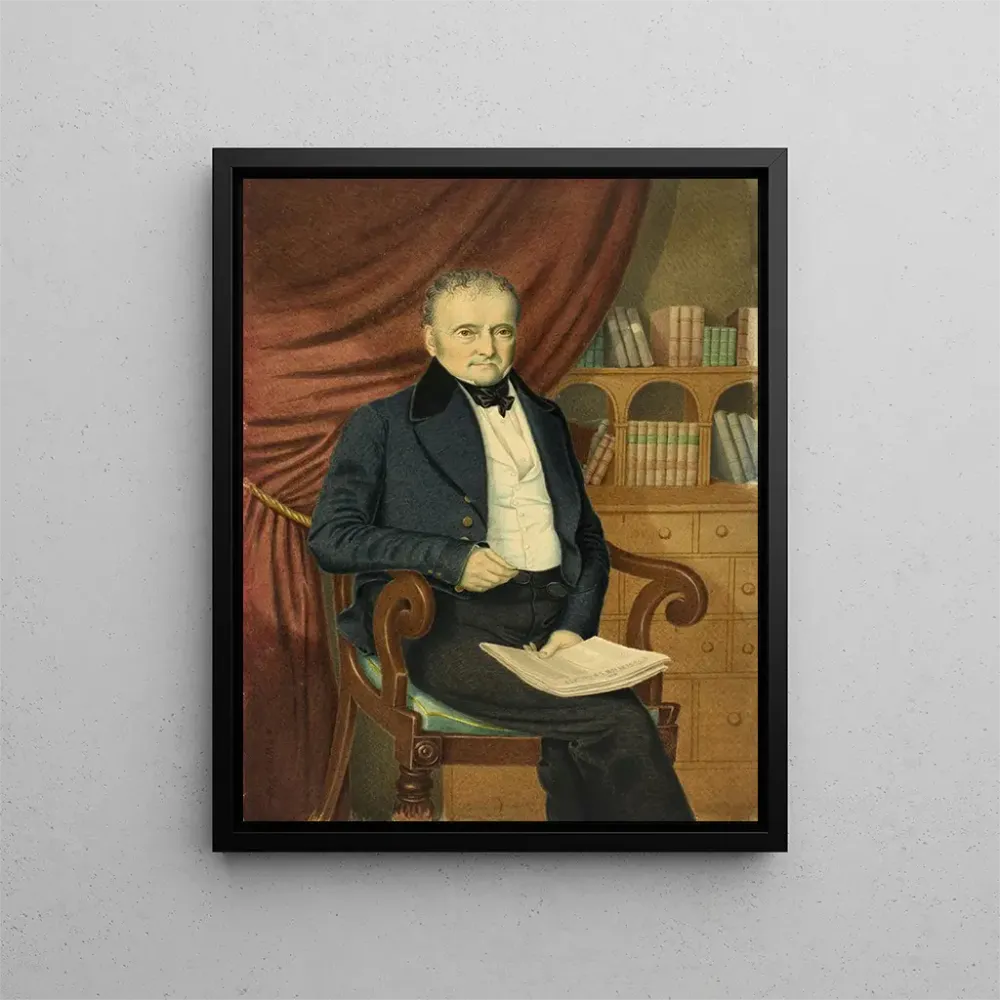 Tableau Portrait d'un homme assis avec un journal - Adolphus H. . Wing | Reproduction