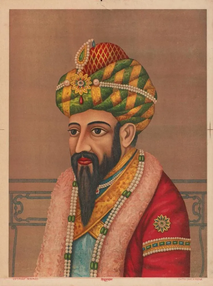 Tableau Portrait d'un homme au turban orné de bijoux - Anonyme | Reproduction