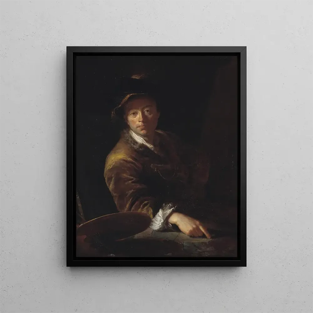 Tableau Portrait d'un peintre vraisemblablement C. L. Agricola 1667-1719 - Antoine Pesne | Reproduction