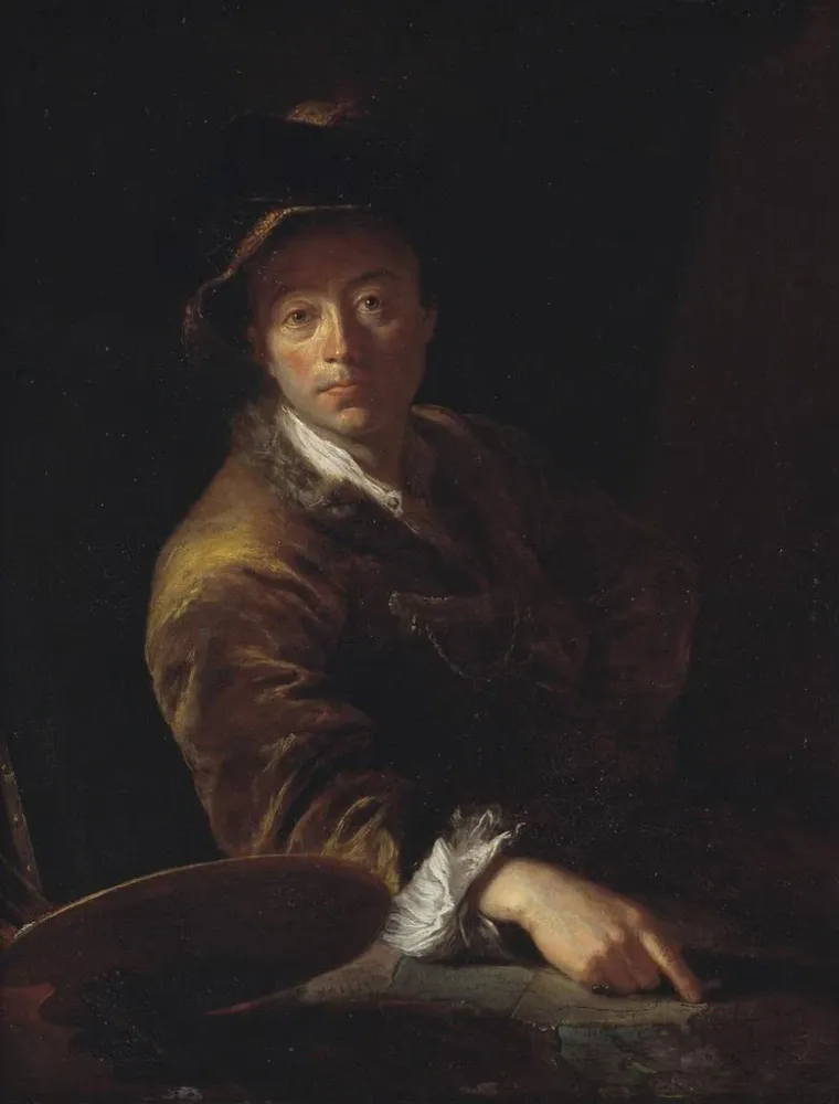 Tableau Portrait d'un peintre vraisemblablement C. L. Agricola 1667-1719 - Antoine Pesne | Reproduction
