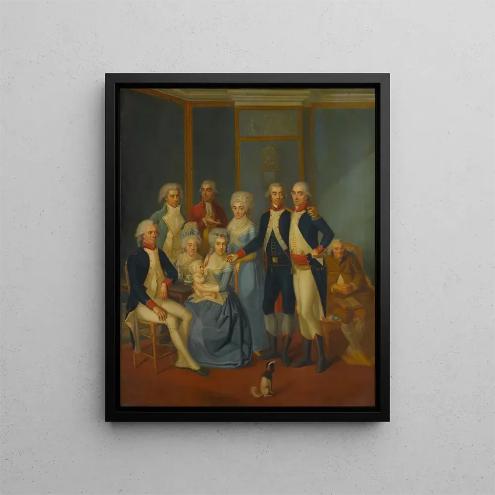 Tableau Portrait d'une famille militaire - Anonyme | Reproduction