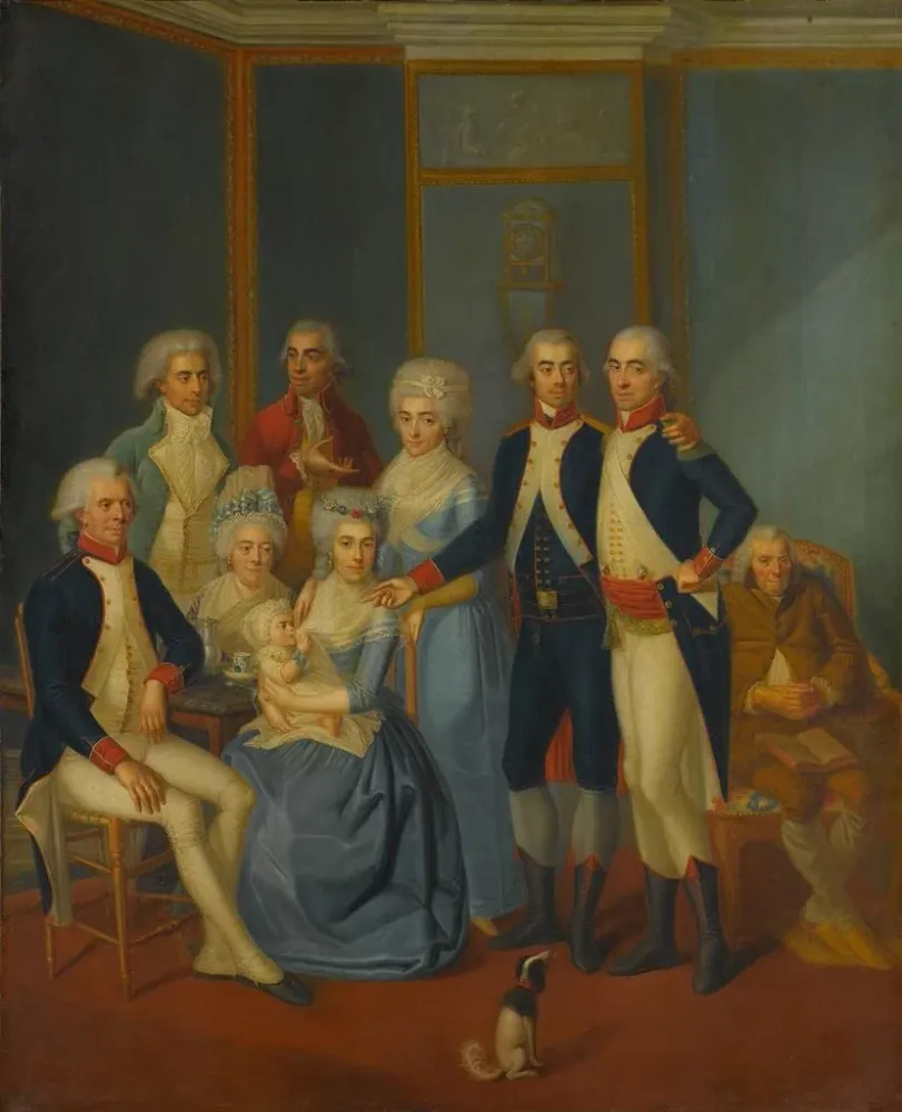Tableau Portrait d'une famille militaire - Anonyme | Reproduction