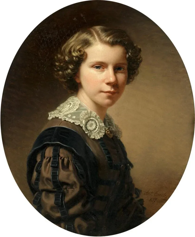 Tableau Portrait d'une fille - Anton Einsle | Reproduction