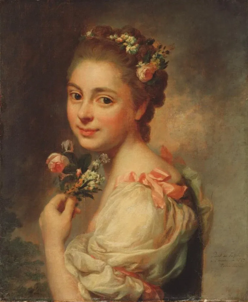 Tableau Portrait de l'épouse de l'artiste Marie Suzanne née Giroust - Alexander Roslin | Reproduction