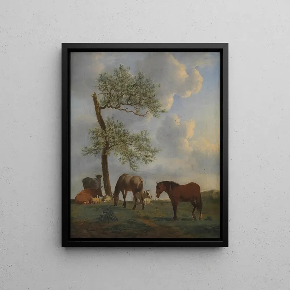 Tableau Pâturage avec chevaux et bovins - Adriaen van de Velde | Reproduction