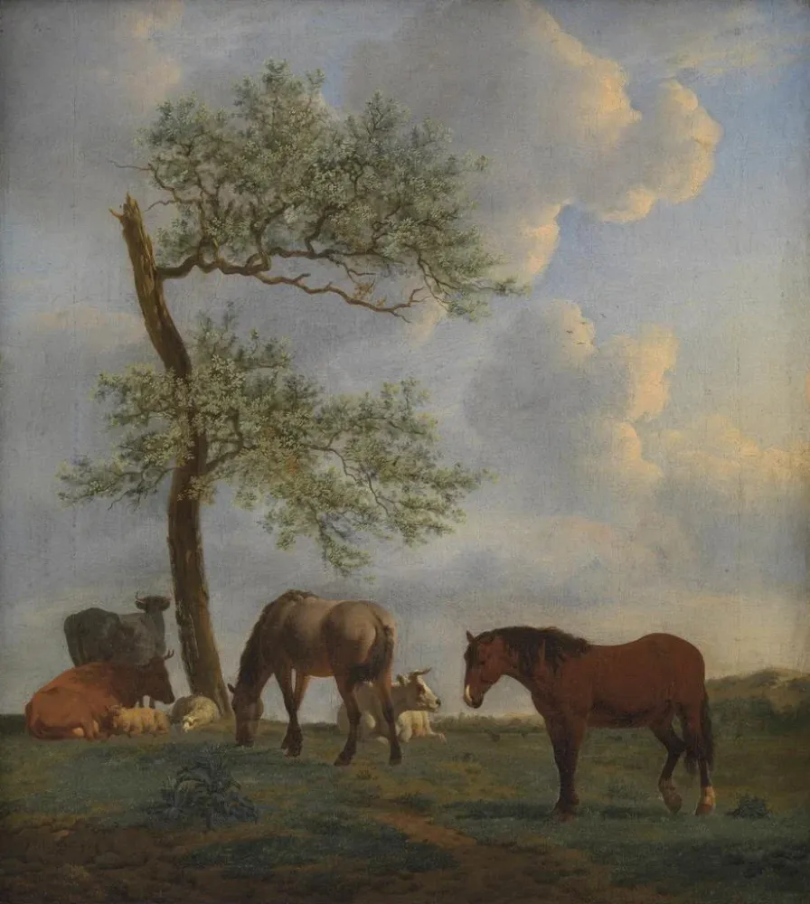 Tableau Pâturage avec chevaux et bovins - Adriaen van de Velde | Reproduction