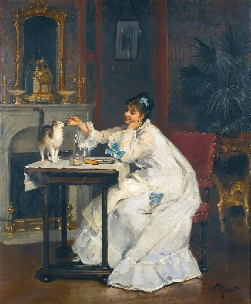 Tableau Un repas à deux - Victor Gabriel Gilbert | Reproduction
