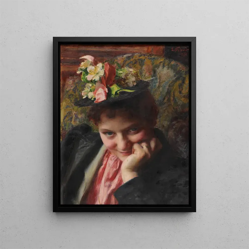 Tableau Reproduction Le chapeau de fleurs – Émile Friant | Reproduction