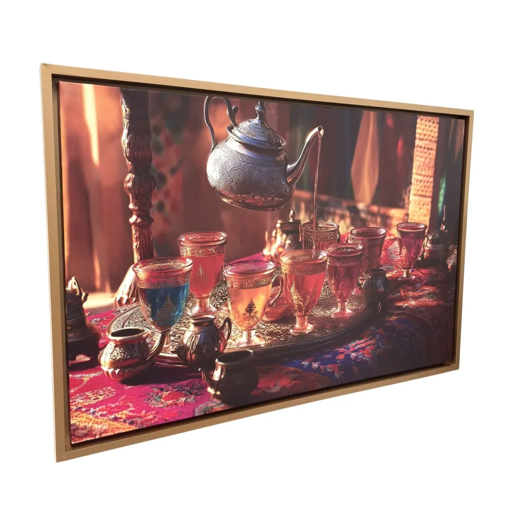 Tableau représentant le rituel du thé marocain AGS6 120x80cm
