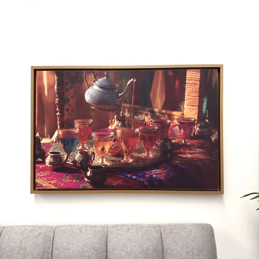 Tableau représentant le rituel du thé marocain AGS6 120x80cm