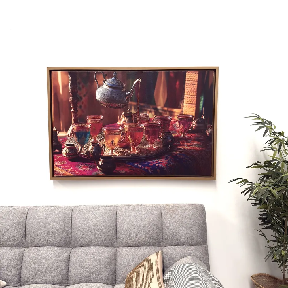 Tableau représentant le rituel du thé marocain AGS6 120x80cm