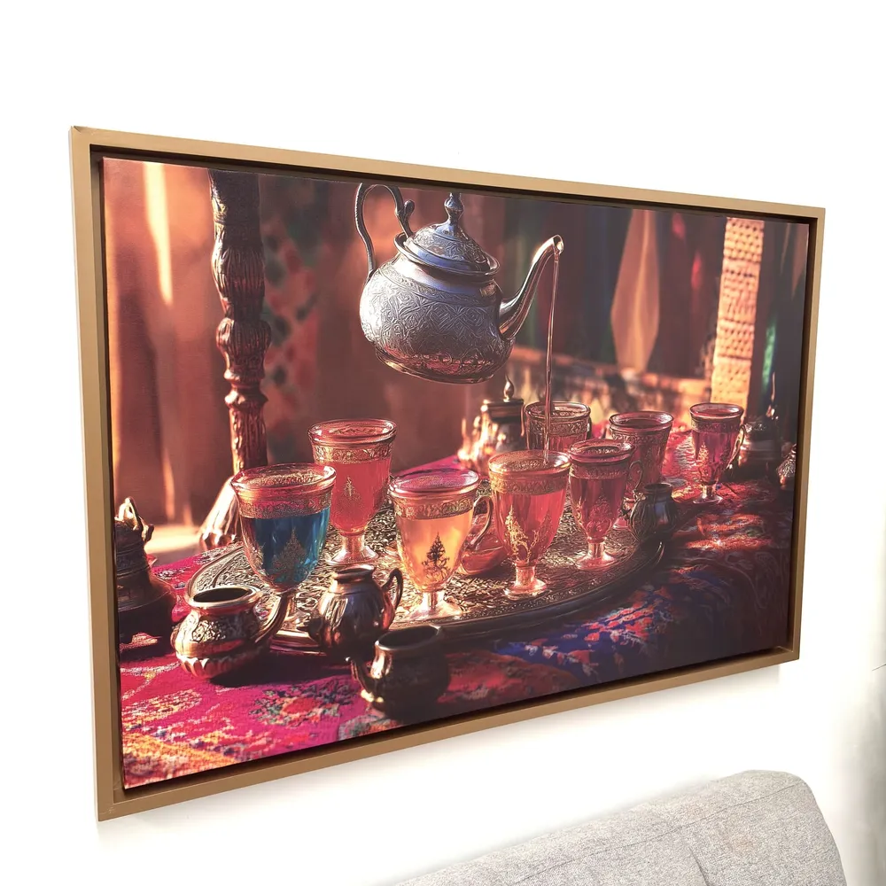 Tableau représentant le rituel du thé marocain AGS6 120x80cm