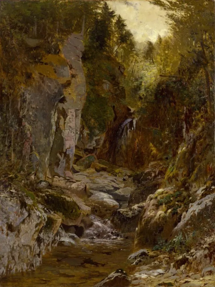 Tableau La rivière Opalescente Flume Adirondacks - Alexander Helwig Wyant | Reproduction