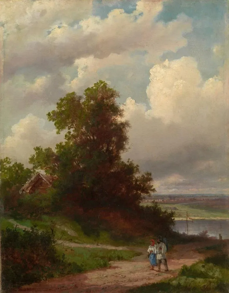 Tableau Route au bord de la Volga - Alexei Kondratievich Savrasov | Reproduction