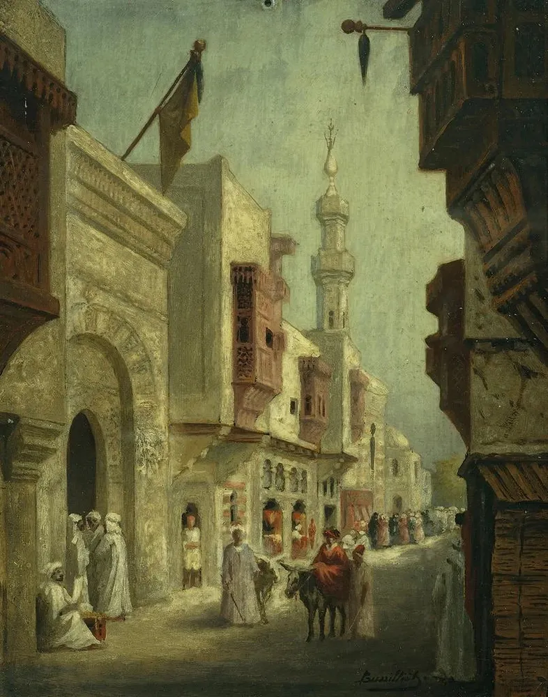 Tableau La Rue du Caire à l'Exposition de 1889 - C Bussilliet | Reproduction