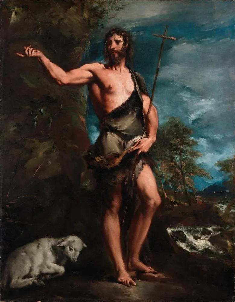 Tableau Saint Jean-Baptiste au désert d'après Titien - Antonio Guardi | Reproduction
