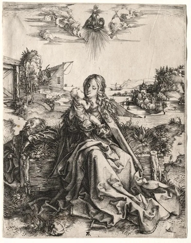Tableau La Sainte Famille avec le papillon - Albrecht Dürer | Reproduction